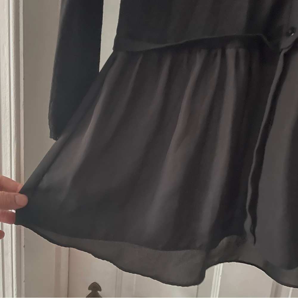 Zara Knit Black Cardigan Peplum Sweater Size S - Picture 4 of 14
